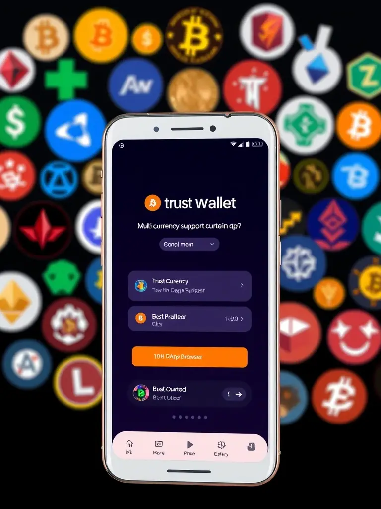 An image representing the Trust Wallet application, highlighting its security features, multi-currency support, and seamless integration with the BNB Chain ecosystem for managing and interacting with digital assets.
